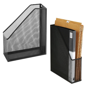 Organizador de Escritorio de Malla Metálica, para Montar en la Pared o de Pie, Porta Documentos, Revistas y Archivos, para Oficina, Hogar y Escuela, Color Negro - Product Image 4