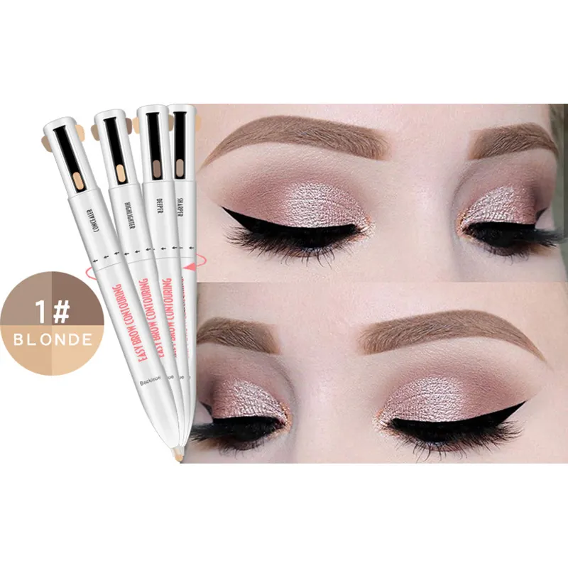 4 In 1 Eyebrow Pencil Rotating Pressed Re fills Eyebrows Pencils And Eyebrow Creams Professional Cosmetics Supplier