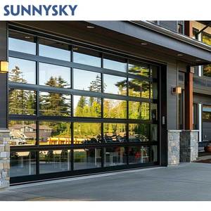 Sunnysky, защищенные от урагана, стеклянные гаражные двери, одинарные гаражные двери, алюминиевые автоматические гаражные двери нового стиля - Product Image 1