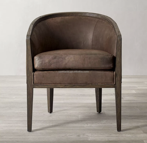 Fauteuil de salle à manger en cuir Dixon, style moderne minimaliste glamour des années 1950, de la dynastie Sassanide - Product Image 2