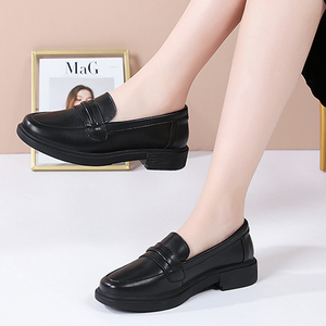 Chaussures plates décontractées pour femmes, couleur unie, été <span class=keywords><strong>2022</strong></span>, noires, respirantes, chaussures habillées, grandes tailles, chaussures fermées pour femmes - Product Image 2