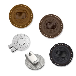 Custom Golf Ball Marker Fridge Magnet Laser Refrigerator Magnet Genuine Leather Golf Ball Marker for Engraving - Product Image 2