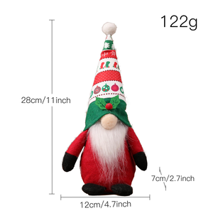 ตุ๊กตา Rudolph 1ชิ้นผ้ากำมะหยี่สุดสร้างสรรค์ลายคริสต์มาส, ตุ๊กตาไร้หน้าพิมพ์รูปคนแคระ - Product Image 6