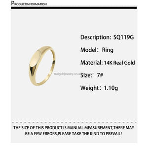 Anillo clásico de oro de 14 quilates con grabado personalizado, joyería de oro sólido - Product Image 4