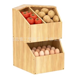 Caja de almacenamiento de madera para escritorio, caja de almacenamiento de frutas y verduras para cocina, caja de almacenamiento apilable para refrigerios, caja de almacenamiento de madera maciza - Product Image 5
