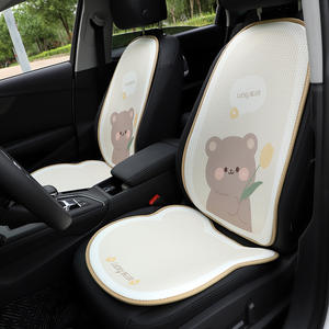 Nouveau coussin de siège de voiture en forme d'ours de dessin animé, respirant, en soie glacée, housses de siège de voiture, tapis de siège de voiture Tulip, décoration intérieure tendance, universel - Product Image 1