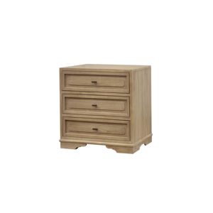 3 <b>Drawer</b> Nightstand Cashew Wood Finish <b>Storage</b> Cabinet Bedroom Furniture - Product Image 1