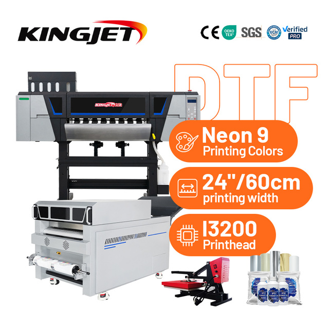 4 Head Dtf I3200 24inch Inkjet Dtf with Powder Shaking Machine 60cm T-shirt A3 30cm Transfer Xp600 Dtf Printers Printing Machine