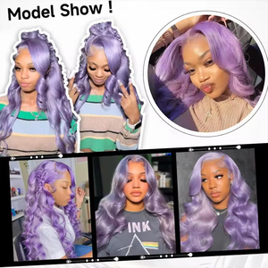 Pelucas Frontales de Encaje de Color Morado Claro Transparente HD de 13x6, Cabello Humano Pre-Encolado, Sin Nudos Decolorados, Completamente Lisas - Product Image 5