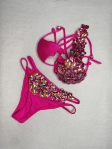 Conjunto de Lencería con Aros y Pedrería para Carnaval de Samba, Estilo Pasati, para Desfiles, Cabaret, Teatro de Broadway, Mardi Gras, Espectáculos de Las Vegas - Product Image 6