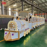 Train touristique sans rails à vapeur électrique pour divertissement familial, idéal pour les zoos et parcs de loisirs en plein air
