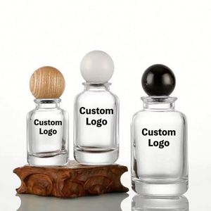 Botella de Perfume de Cristal de Alta Gama de 30 ml con Tapa Redonda de Madera, Ideal para Envasado y Regalos de Fragancias de Lujo - Product Image 1