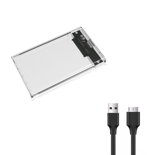 Transparent HDD Enclosure 2.5 Inch SATA to 3.0 USB Internal SSD to External Hard Drive Disk Case Hard Disk Box for Computer