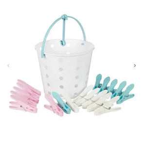 Panier à <span class=keywords><strong>linge</strong></span> suspendu en plastique avec 20 pinces à <span class=keywords><strong>linge</strong></span>, support de rangement peu encombrant pour chaussures, sacs et usage domestique quotidien - Product Image 2