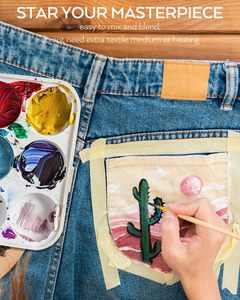 Tela de lona de 18 colores para <span class=keywords><strong>pintar</strong></span>, tela de 250 ml, <span class=keywords><strong>pintura</strong></span> de Color, ropa, zapatos textiles no tóxicos, bolsas de Jeans, <span class=keywords><strong>pintura</strong></span> de Color de tela - Product Image 5