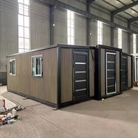 Maison préfabriquée extensible avec trois pièces indépendantes, maison mobile modulaire en acier léger pour l'hébergement en station balnéaire