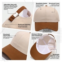 Gorra de Béisbol Personalizada con Logotipo Bordado ODM OEM, 6 Paneles, Transpirable, de Algodón, Ajustable, Gorras Deportivas para Adultos