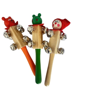 Cloche de traîneau en bois naturel en gros avec tête de poupée animale et elfe mignonne pour l'enseignement musical - Product Image 3