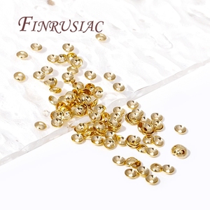 14K Gold Plated Brass <strong>Bead</strong> Caps DIY Accessories <strong>for</strong> Necklace <strong>Bracelet</strong> Jewelry Making DIY Spacer Caps Jewelry Findings Components - Product Image 4