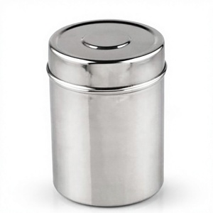 Storage Canister Set <b>Decorative</b> Kitchen Canister Set Tea Coffee Sugar Canister With Knob <b>Lid</b> Stainless Steel - Product Image 1