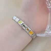 Hapiship 2024 nuevas mujeres Hey Goals Love No Bad Vibes 9mm pulsera de acero inoxidable italiano encanto pulsera enlaces DJ1154