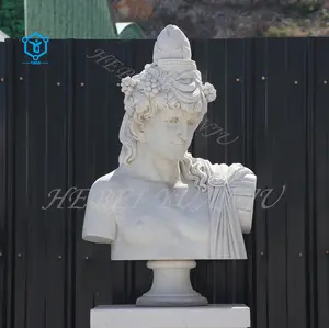 Home decor antique greek figure bust statue life size marble stone bust roman soldier statues sculpture for sale