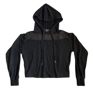 Sudadera con capucha con LOGO personalizado para mujer, Top corto de algodón, venta al por mayor - Product Image 1