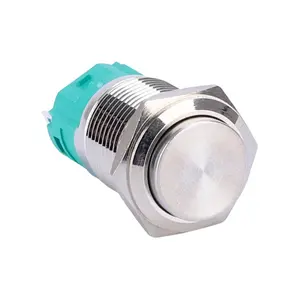 16mm SPDT Momentary Latching 1NO1NC Waterproof 3A 250VAC 3Pins Metal IP65 Push Button Switch