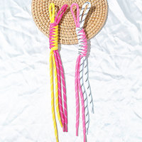 Cordon tressé bicolore à double attache, cordelette à nœud, pendentif fait main, porte-clés de sac DIY, modèle sportif toutes saisons ACD006