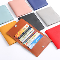 Dompet Kartu Lipat Tipis Bahan Kulit PU dengan Kancing Tekan, Banyak Slot Kartu Kredit, Dilengkapi Kantong Uang Tunai untuk Pria Wanita, Cocok untuk Perjalanan Sehari-hari