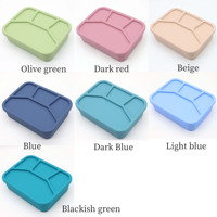 Boîte à lunch en silicone Bento pour enfants écologique Portable Click to Go Bento Office Lunch Set avec compartiment Enfants Adulte
