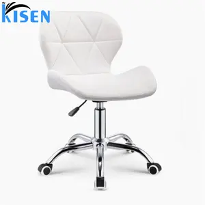 Hot sale beauty spa salon pedicure comfortable manicure white black pink grey small bar chair stool with wheels for sale