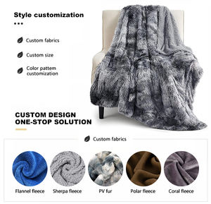 Manta <span class=keywords><strong>de</strong></span> lujo personalizada <span class=keywords><strong>de</strong></span> piel sintética <span class=keywords><strong>de</strong></span> conejo con efecto tie-dye, doble cara, fruncida, <span class=keywords><strong>de</strong></span> minky, afelpada, gruesa y esponjosa, enorme, para invierno. - Product Image 5