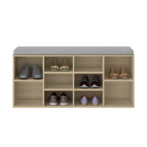 Scarpiera in bambù dal design moderno, imbottita, autoportante, con cuscino, per l'organizzazione delle scarpe, ideale per l'arredamento di casa e soggiorno - Product Image 4