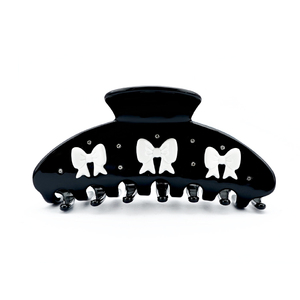 CANAYUAN 11cm Halbmond förmige Haar klauen <span class=keywords><strong>clips</strong></span> Benutzer definierter Großhandel Schwarz Weiß Bogen Acetat Strass Einfarbig Modisches Haar - Product Image 6