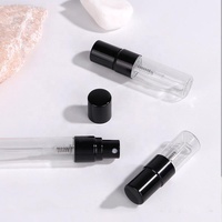 Flacon pulvérisateur vide en verre transparent de 2 ml, 2,5 ml, 3 ml, 5 ml, 7 ml, 10 ml, mini atomiseur, flacon échantillon de parfum avec bouchon doré, argenté ou noir