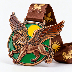 Medallas Deportivas <span class=keywords><strong>Personalizadas</strong></span> <span class=keywords><strong>de</strong></span> Aleación <span class=keywords><strong>de</strong></span> Zinc con Diseño <span class=keywords><strong>de</strong></span> Logotipo, Doradas, para Bádminton, Tiro con Arco, Patinaje Artístico, Fisicoculturismo, con Cinta - Product Image 2