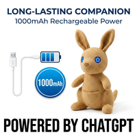 Cuteyeah AL173 Kangourou ChatGPT Jouet en peluche électrique intelligent, rembourré en coton PP, avec LED dynamiques et lumineuses, IA pour la création de courtes histoires, pour tous les âges