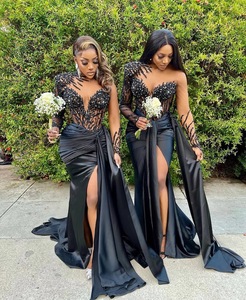 <span class=keywords><strong>Abiti</strong></span> <span class=keywords><strong>da</strong></span> sera neri lunghi con spacco laterale alto, Vestidos De Aso Ebi, abito <span class=keywords><strong>da</strong></span> <span class=keywords><strong>damigella</strong></span> d'onore per ballo di fine anno - Product Image 2