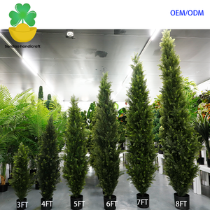 5 ft nhân tạo cây bách Vật liệu PE Faux chậu trong nhà & Ngoài trời trang trí nội thất cho sân vườn cảnh quan phục sinh/sinh nhật trang trí - Product Image 5