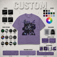Camiseta de manga corta con estampado de retrato de cantante americano para hombre, estilo hip-hop, holgada, lavada y desgastada, ideal para verano.