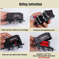 Classique Jouet de Train Électrique à Vapeur avec Télécommande, Lumière, Son et Fumée