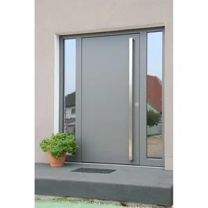 Seeyesdoor 2022 Desain Porte Modern Pintu Eksterior Bahan Tahan Api Pintu Masuk Depan Aluminium untuk Rumah Villa