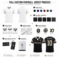 Kaos Sepak Bola Amerika Desain Patchwork Logo Bordir Kustom Model Crop Boxy