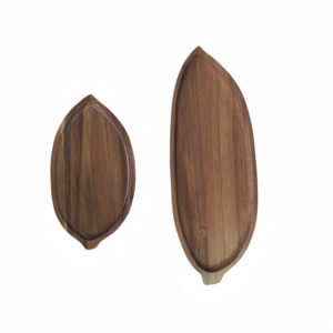 Plateau <span class=keywords><strong>de</strong></span> service en bois en forme <span class=keywords><strong>de</strong></span> <span class=keywords><strong>feuille</strong></span>, poli, durable et écologique, petit plateau à café, assiettes classiques pour gâteaux - Product Image 2