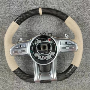 Volant en fibre de carbone et cuir YLD pour <span class=keywords><strong>Mercedes</strong></span> Benz W205 W213 <span class=keywords><strong>2022</strong></span> Classe E GLA W166 W177 W176 W246 W221 W218 - Product Image 2