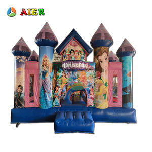 Château gonflable de princesse des contes de fées, qualité commerciale, pour enfants, avec imprimé princesse, pour fêtes et événements, jeu sécurisé - Product Image 1