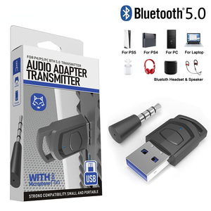Adaptor Audio Bluetooth Nirkabel untuk Headphone, Receiver untuk Konsol Game PS5/PS4 dan PC, Headset 2 in 1 USB 5.0 Dongle - Product Image 2