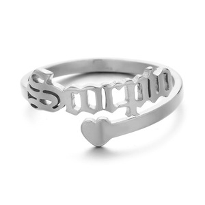 Anillo Retro Simple con Letra Inglesa para <span class=keywords><strong>Mujer</strong></span>, Nuevo Anillo de Acero Inoxidable que No se Destiñe, Estilo Europeo Americano de 18K, Anillos de Moda para <span class=keywords><strong>Hombre</strong></span> - Product Image 6