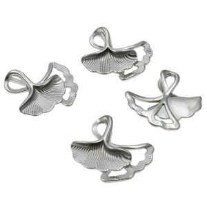 Pendentif en forme de feuille de Ginkgo en acier inoxydable, 13x13mm, 16x17mm, breloque végétale pour collier, bracelet, cadeau - Product Image 4